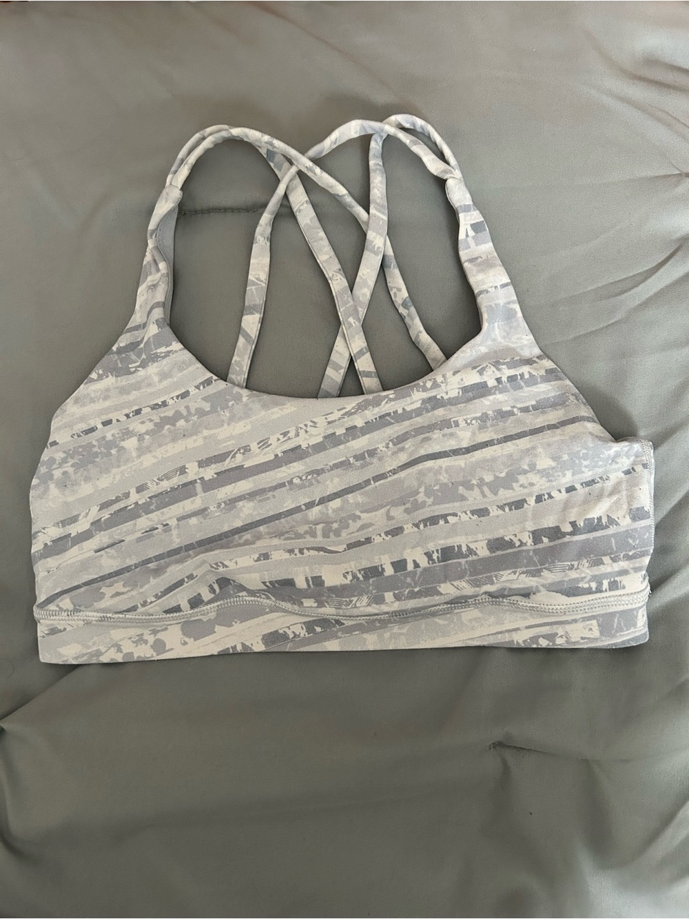 Lululemon Light Gray Patterned Sports Bra